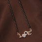 Women's 18k Rose Gold Plated Traditional American Diamond Pendant with Black Bead Chain Mangalsutra for Women