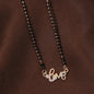 Women's 18k Rose Gold Plated Traditional American Diamond Pendant with Black Bead Chain Mangalsutra for Women