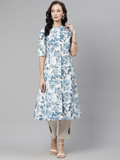 Women's Floral Print Cotton Kurta