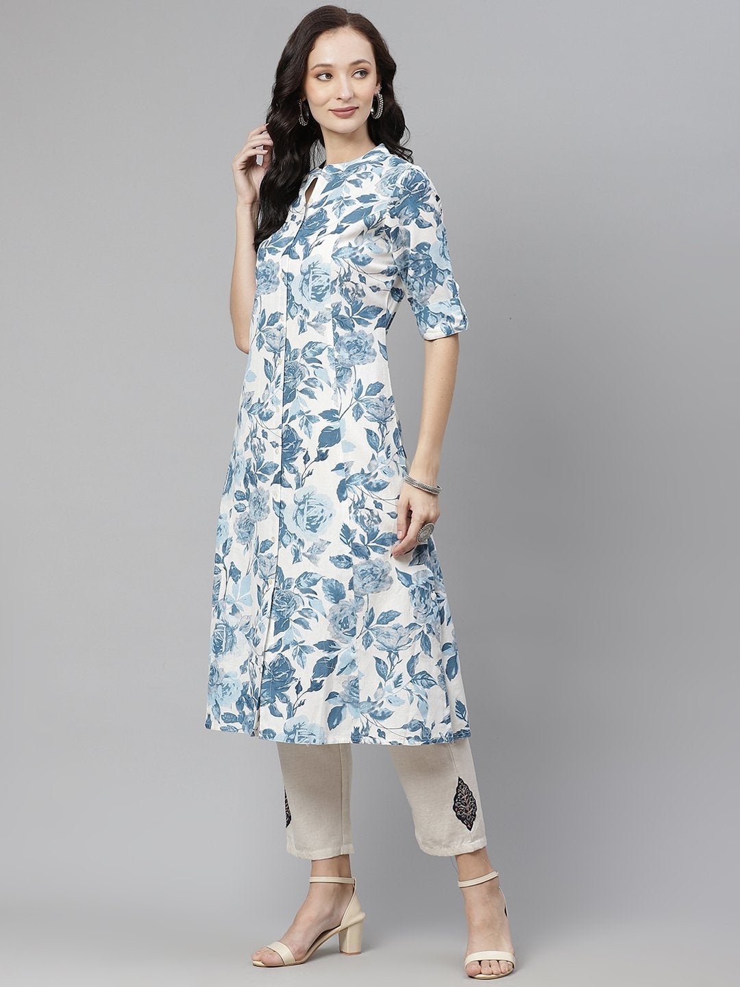 Women's Floral Print Cotton Kurta