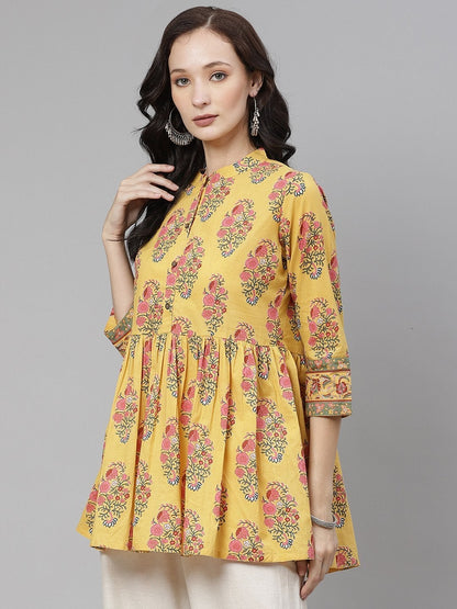 Women's Mustard Floral Print Top