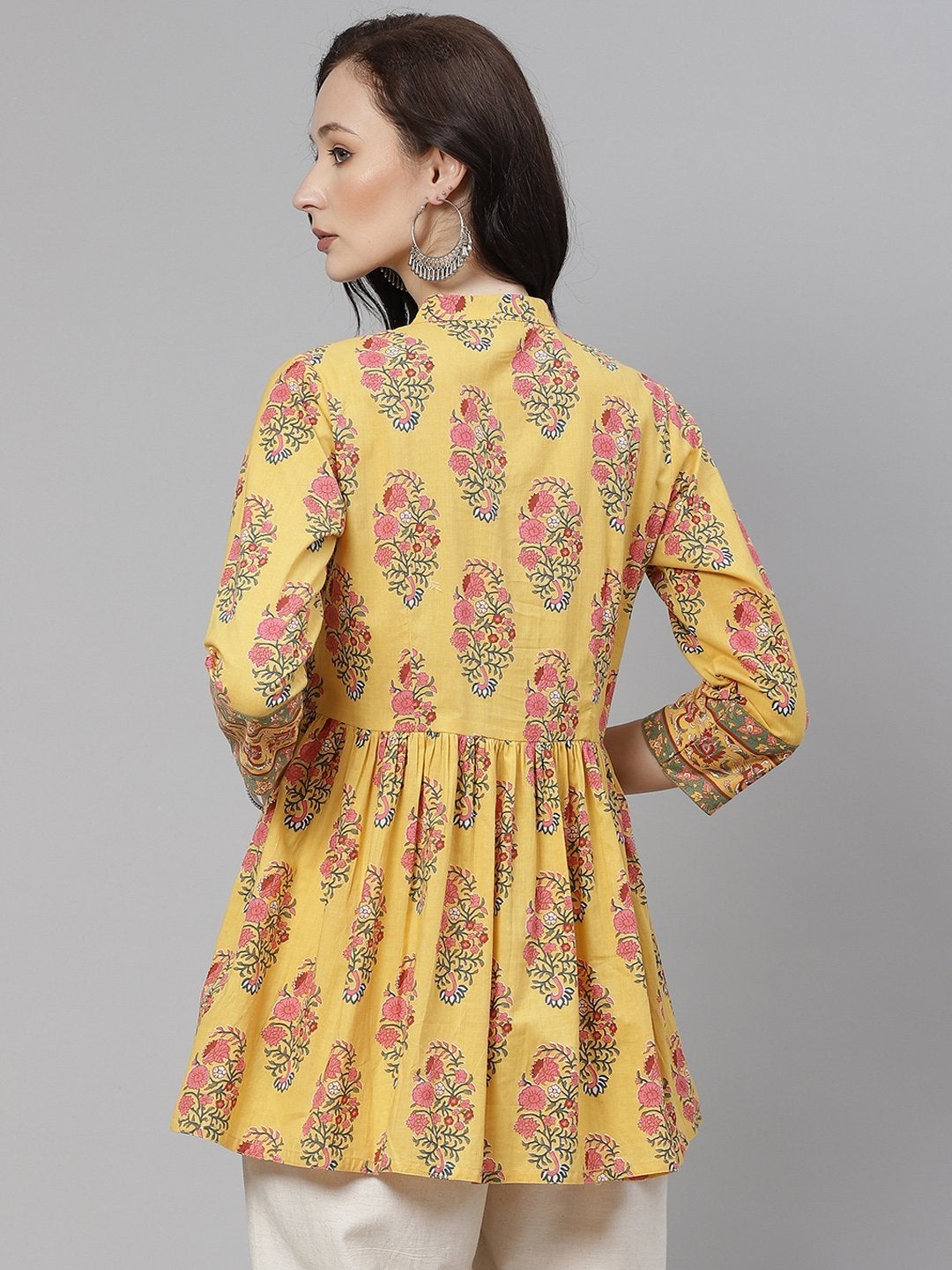 Women's Mustard Floral Print Top