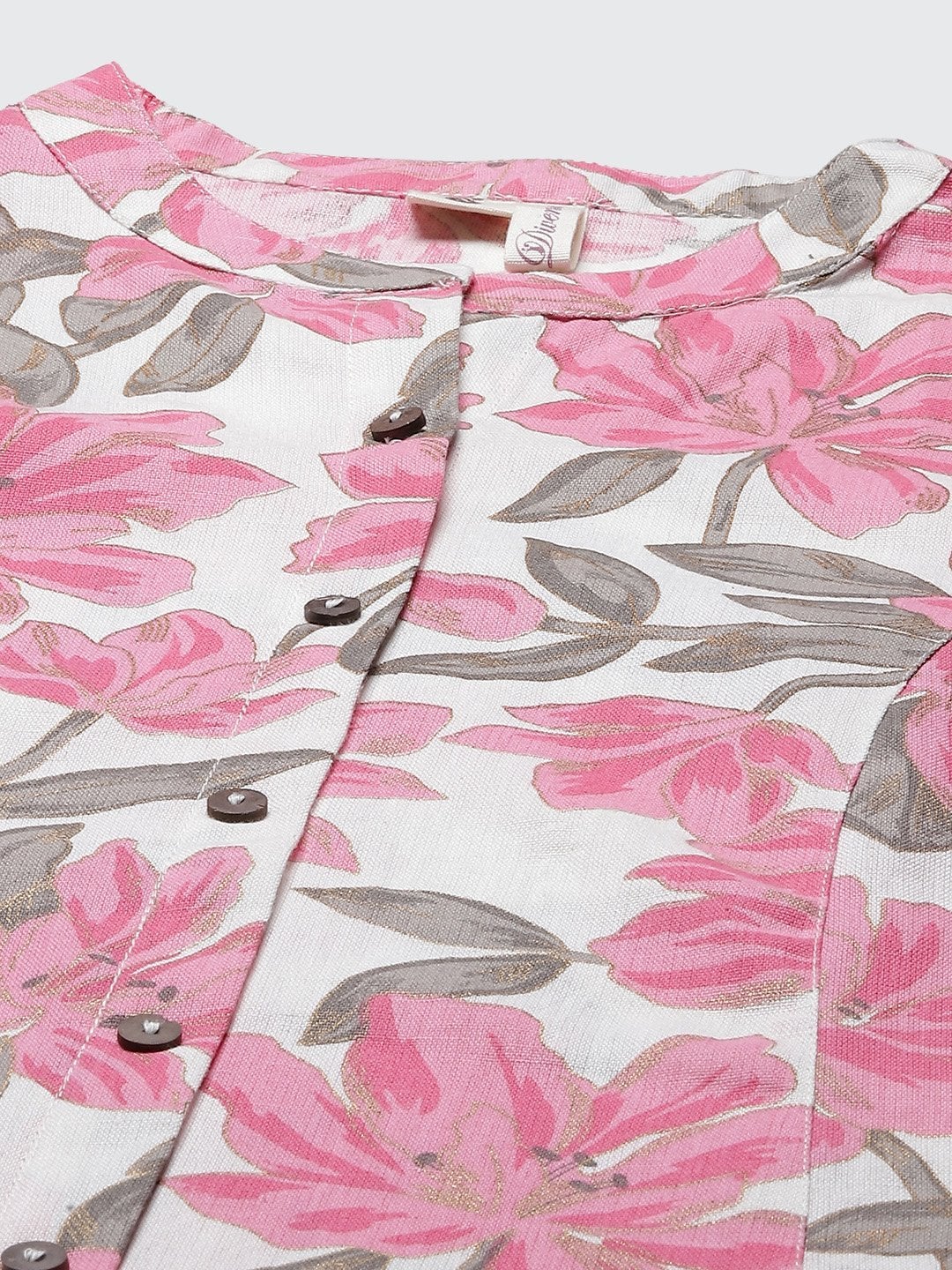 Women's Floral Print A-line Cotton Kurta