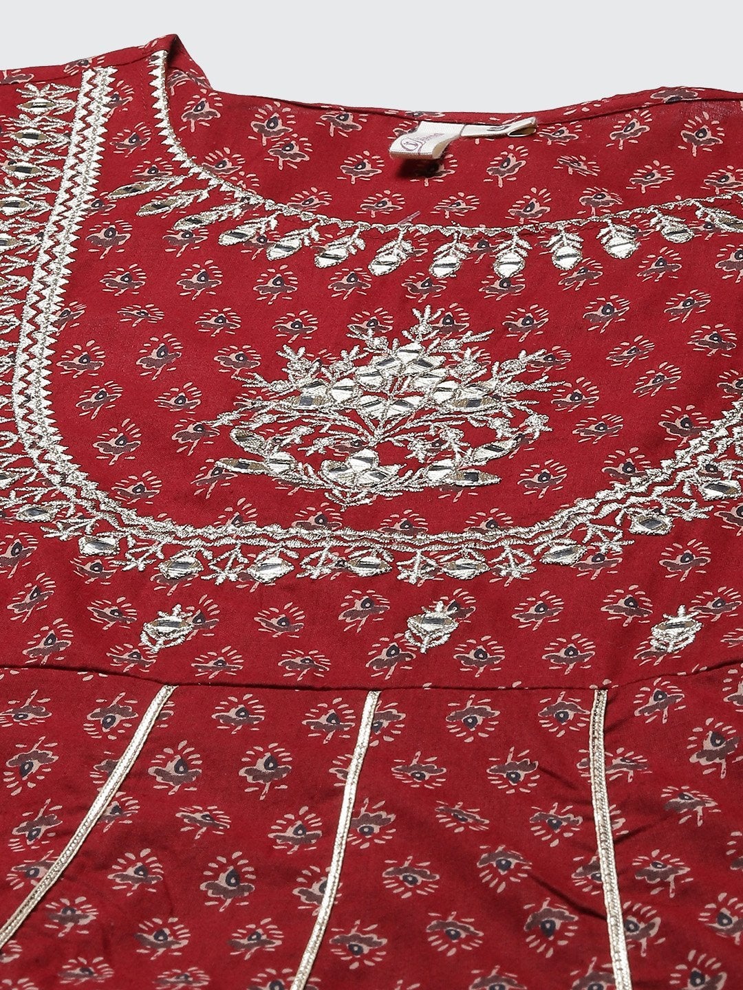 Women's Maroon Flared Kurta