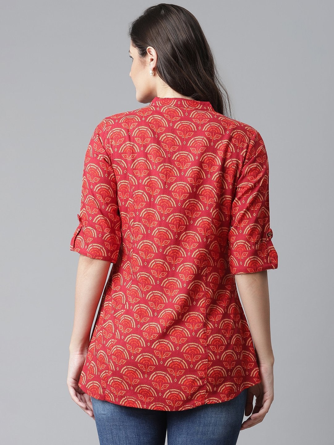 Women's Rayon Maroon Printed Top