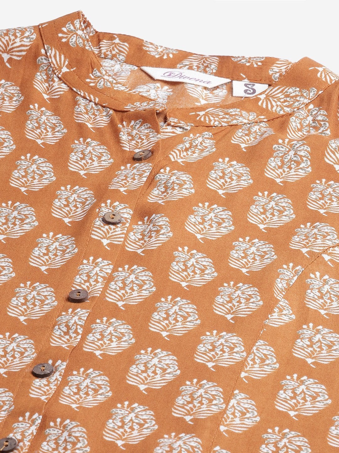 Women's Mustard Rayon Printed Top