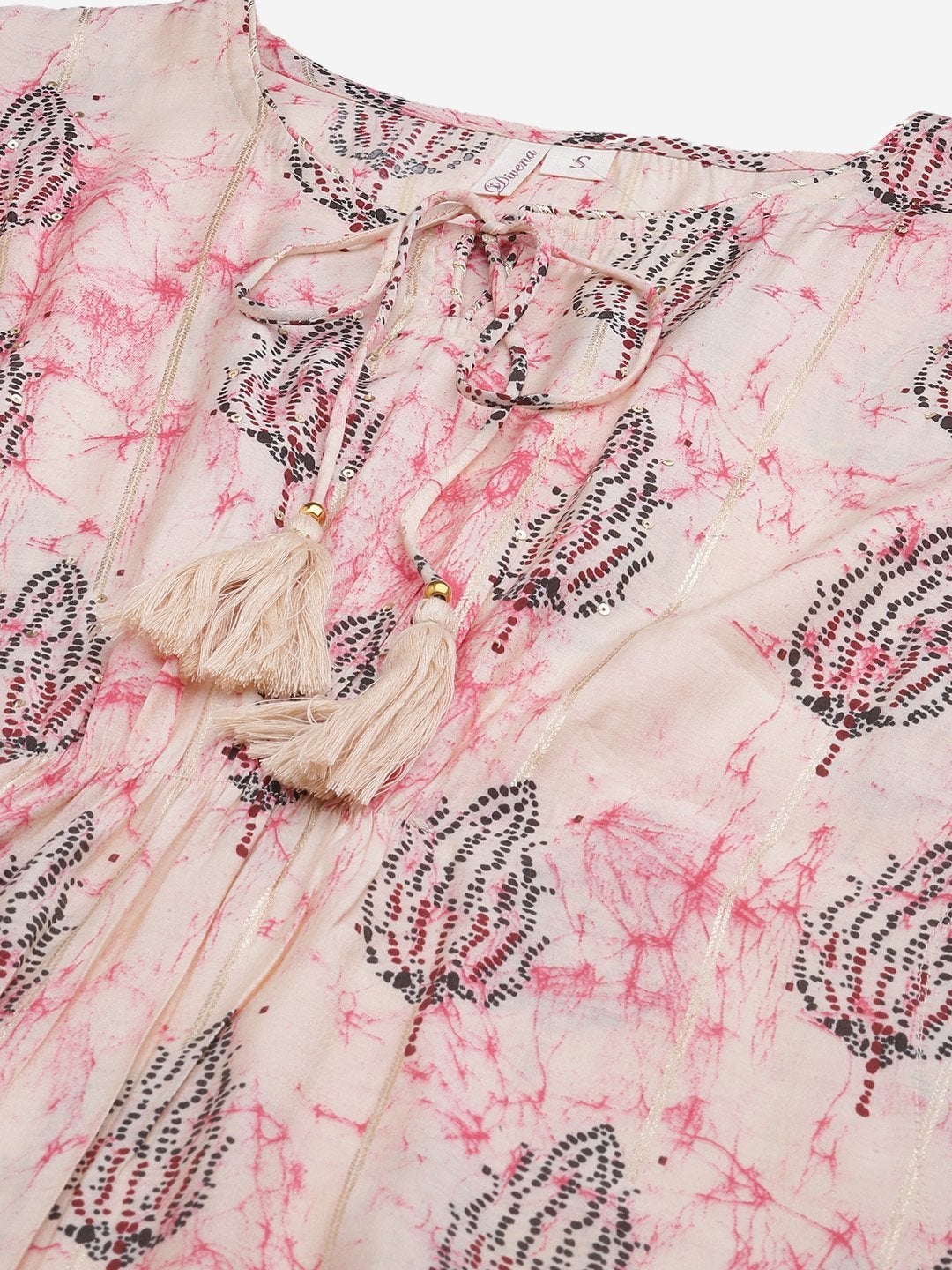 Women's Pink Rayon Kaftan Pant Set