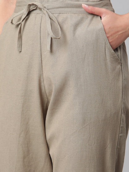 Women's Grey Rayon Kaftan Pant Set
