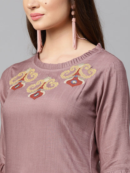 Women's Mauve Straight Kurta