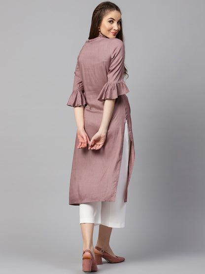 Women's Mauve Straight Kurta
