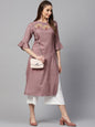 Women's Mauve Straight Kurta