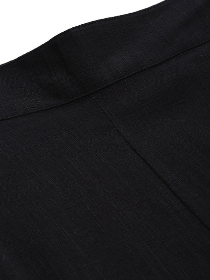 Women's Black Cotton Trouser