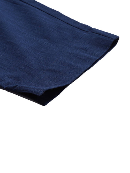 Women's Blue Cotton Trouser