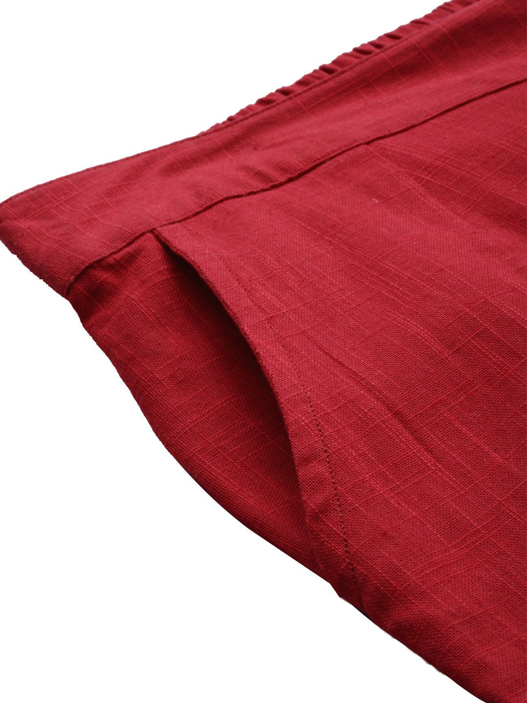 Women's Maroon Cotton Trouser