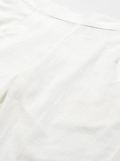 Women's Off White Cotton Trouser