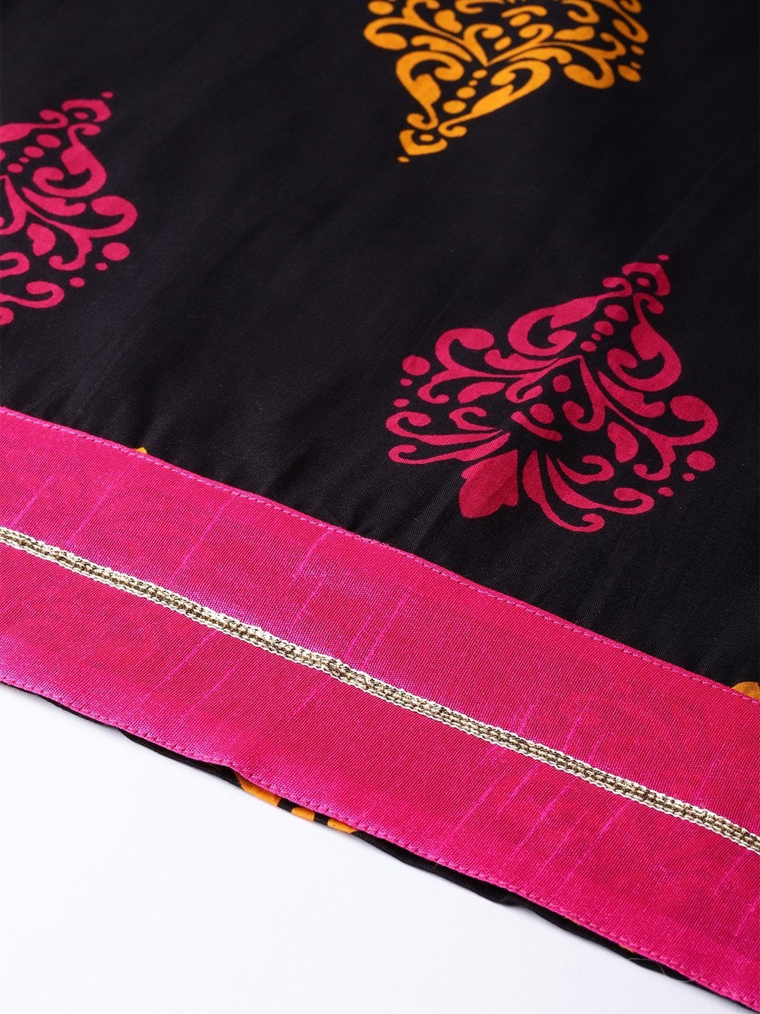 Women's Printed Black cotton Kurti
