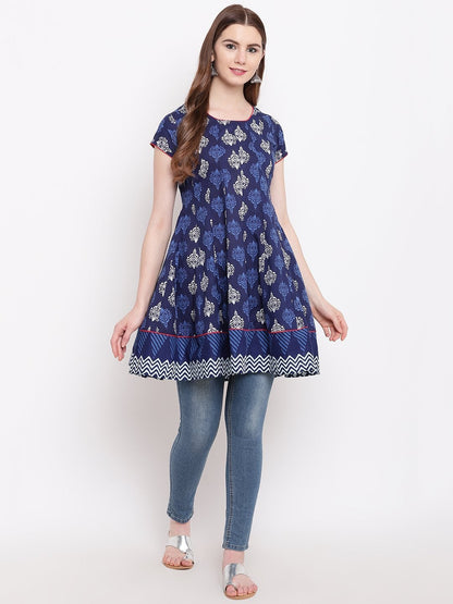 Women's Indigo Short Kurti