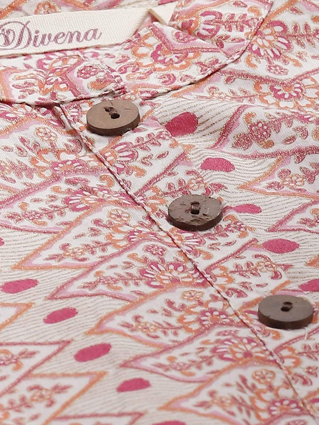 Women's White Peach Maxi Style Kurta