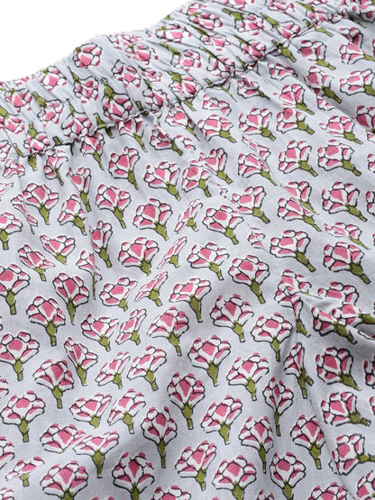 Women's Grey Printed Loungewear/Nightwear