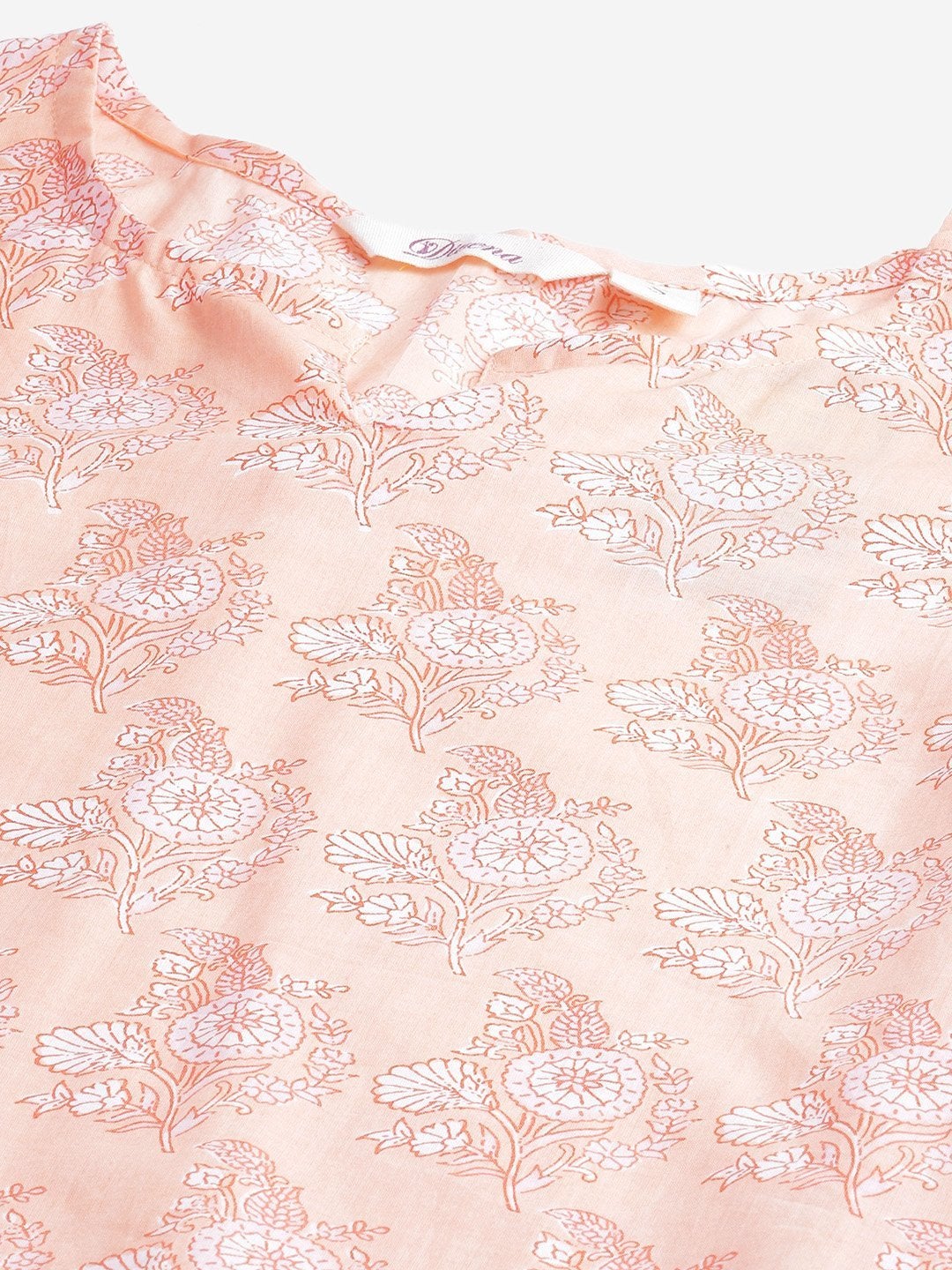 Women's Peach Printed Cotton Nightwear