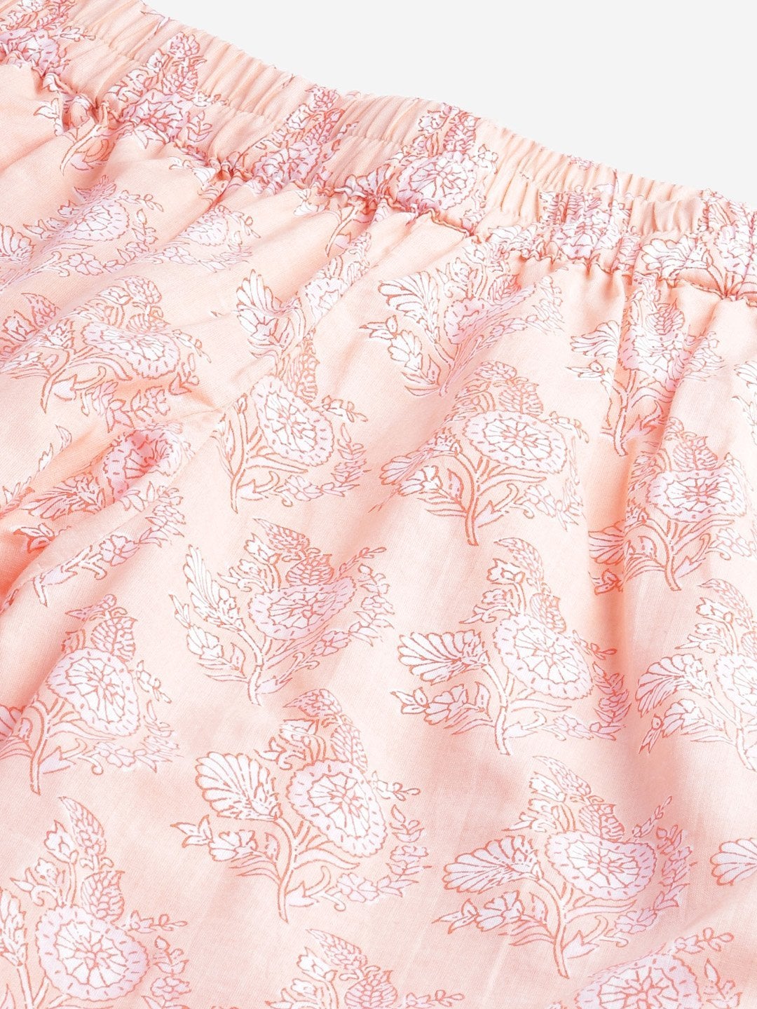 Women's Peach Printed Cotton Nightwear