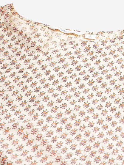 Women's The Dressify Yellow Buti Print Cotton Nightwear