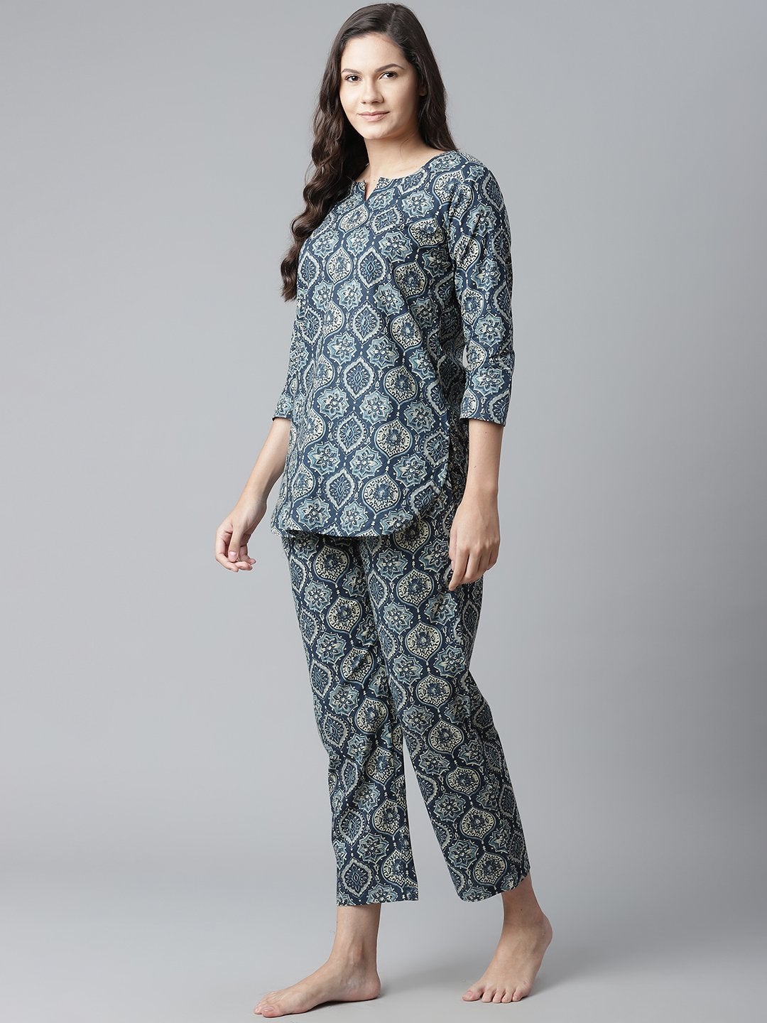 Women's Indigo Cotton Nightwear/Loungewear