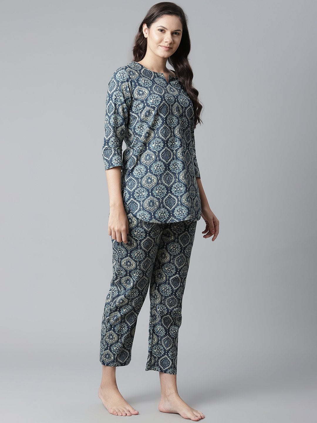 Women's Indigo Cotton Nightwear/Loungewear