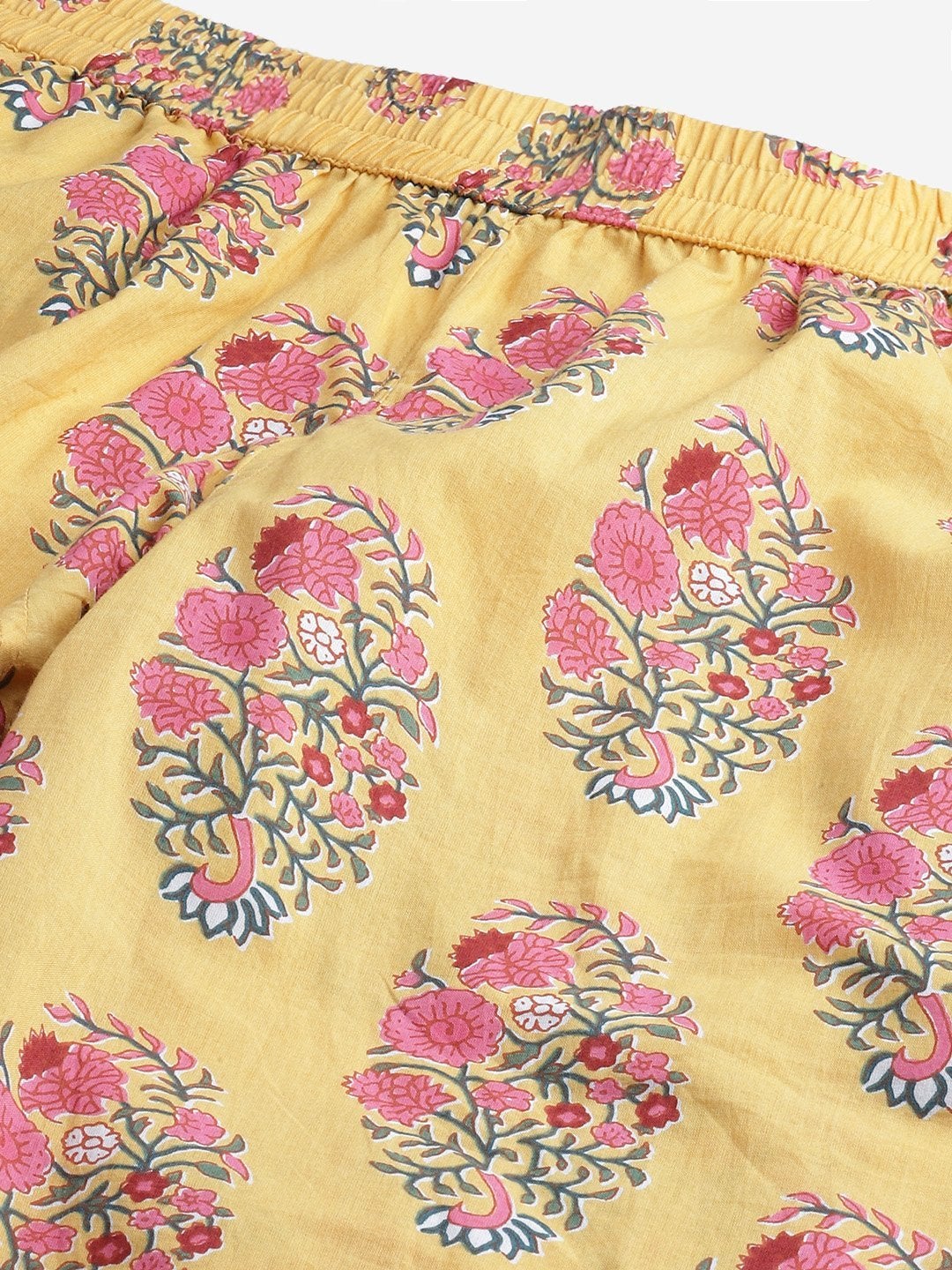Women's The Dressify Yellow Flower Cotton Motif Nightwear