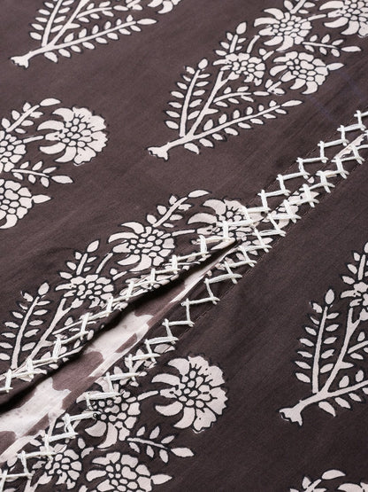 Women's Double Layered Brown Cotton Kurta