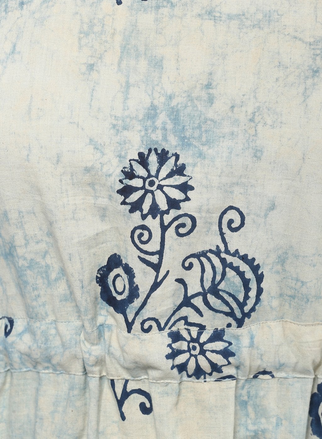 Women's Indigo Hand Block Dhoti Style Cotton Jumpsuit