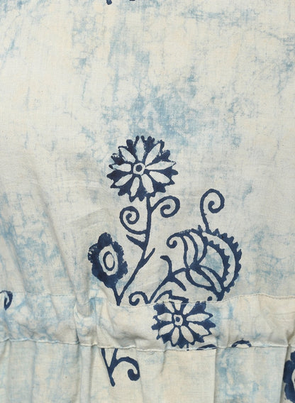 Women's Indigo Hand Block Dhoti Style Cotton Jumpsuit
