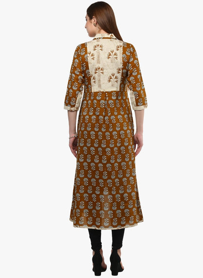 Women's Printed Cotton Shirt Style Kurta
