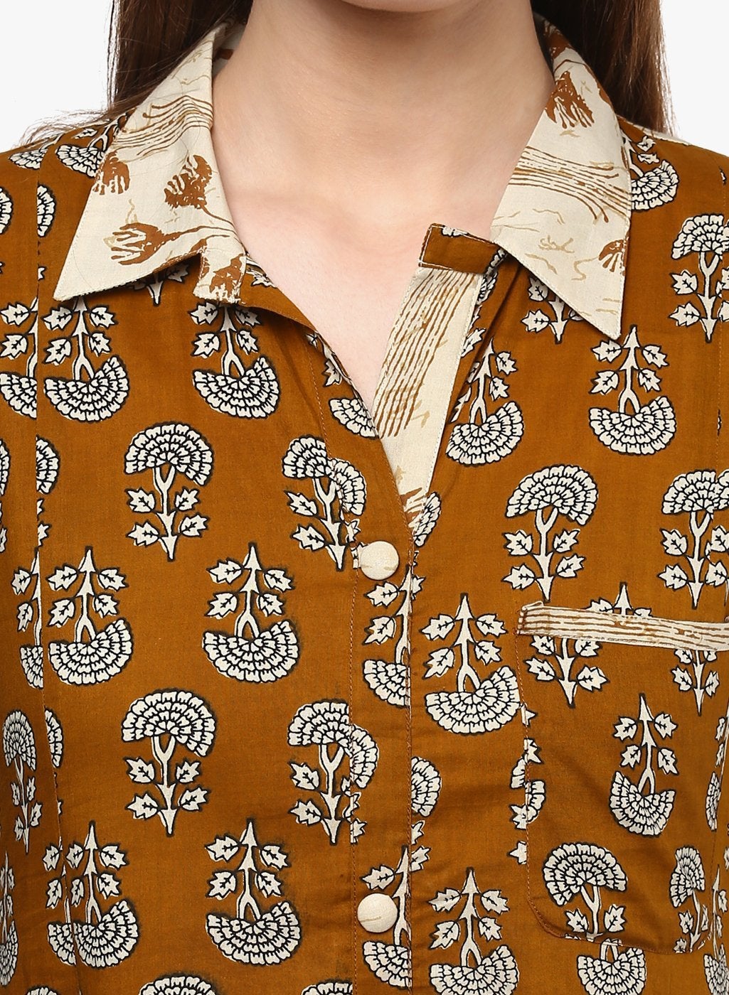 Women's Printed Cotton Shirt Style Kurta