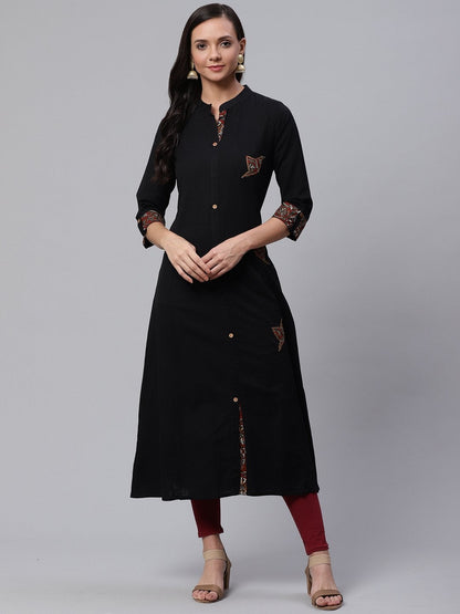 Women's Sequin Work Black Kurta