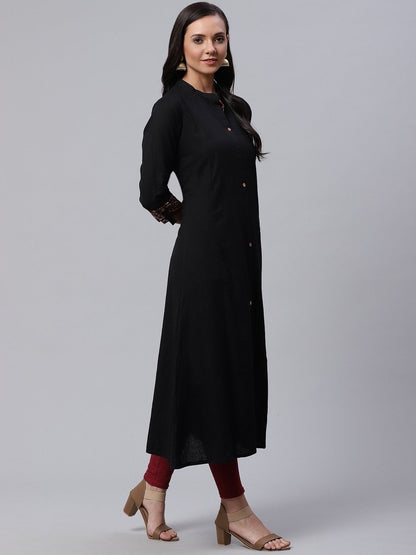Women's Sequin Work Black Kurta