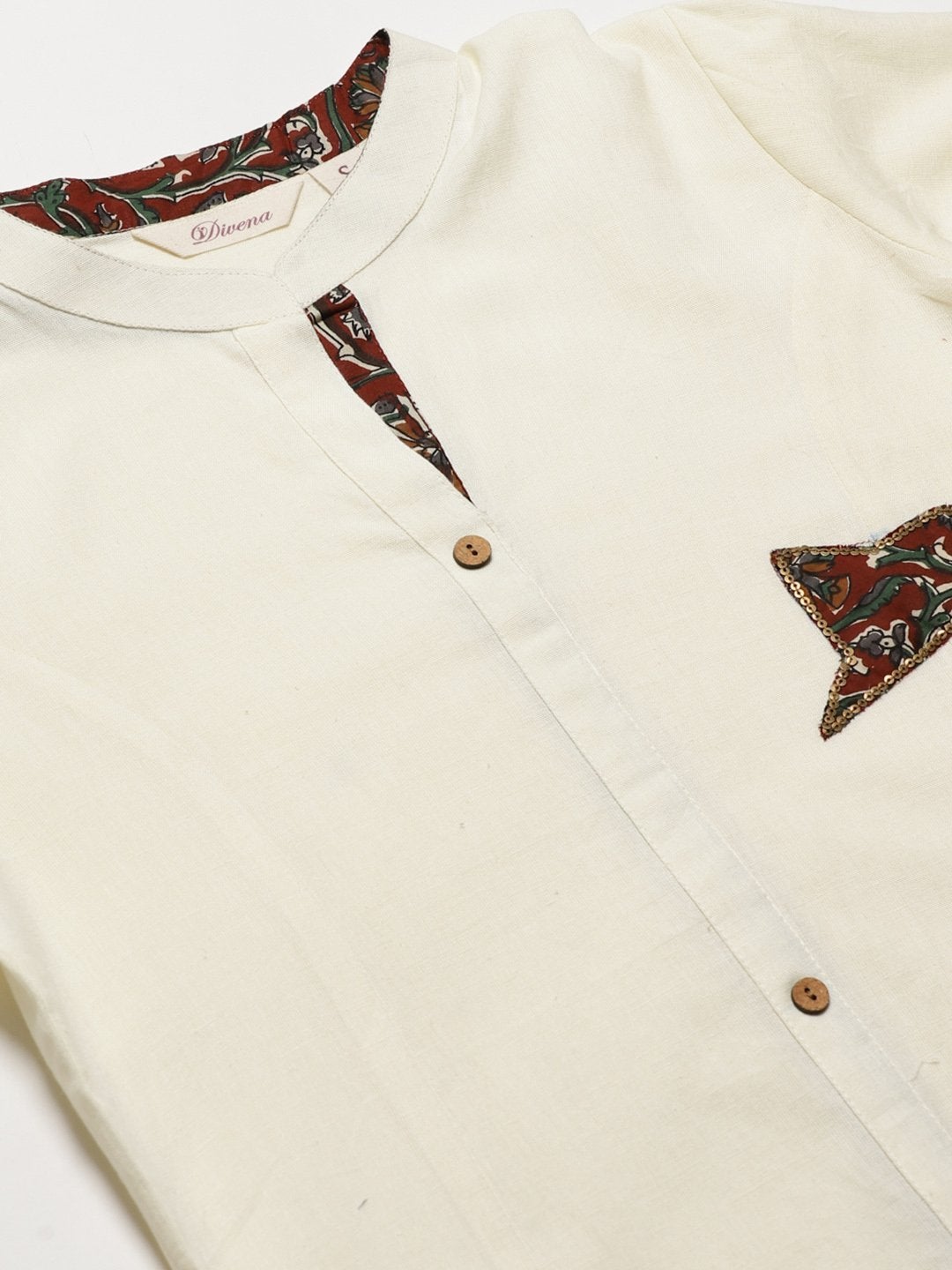 Women's Sequin Work Cotton Flex Off White Kurta
