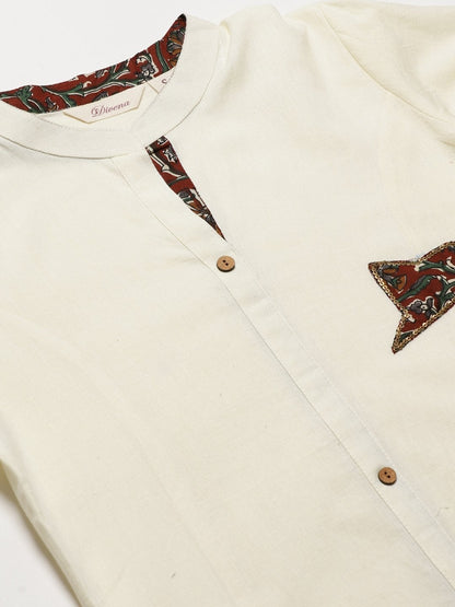 Women's Sequin Work Cotton Flex Off White Kurta