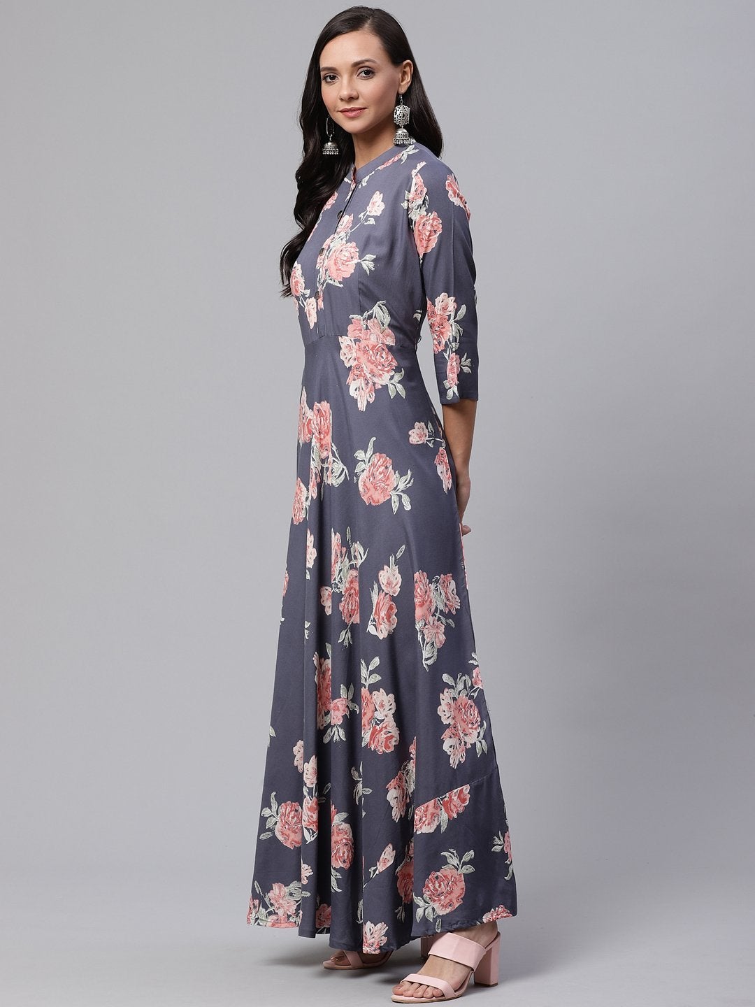 Women's Grey Anarkali Kurta