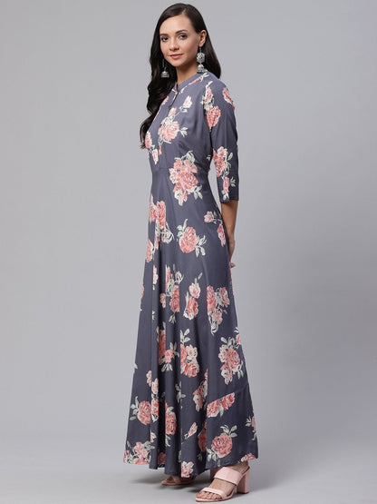 Women's Grey Anarkali Kurta