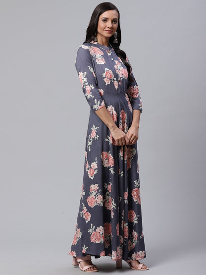 Women's Grey Anarkali Kurta