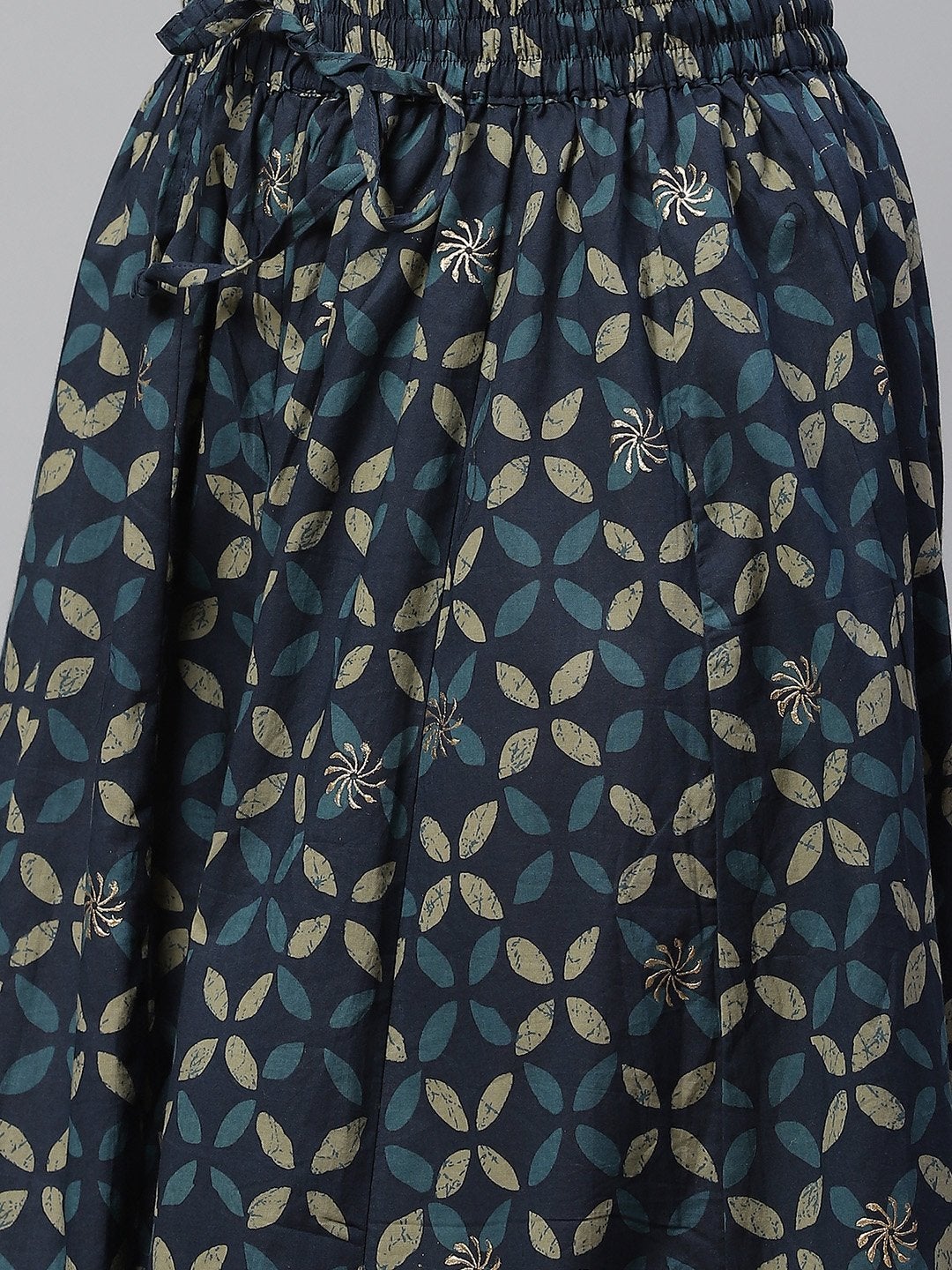 Women's Indigo Kurta Set With Palazzo and Dupatta