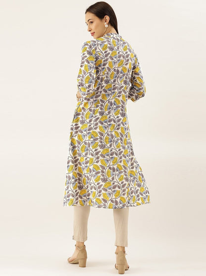 Women's The Dressify White Printed Cotton Kurta