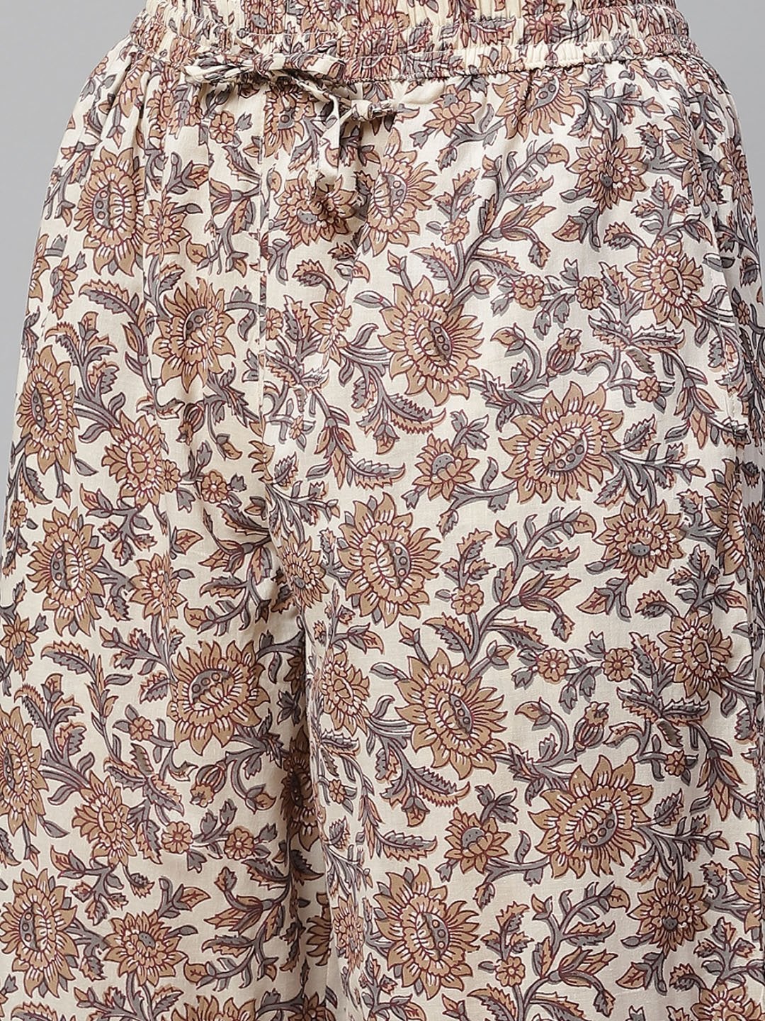 Women's Cream Printed Sharara Set