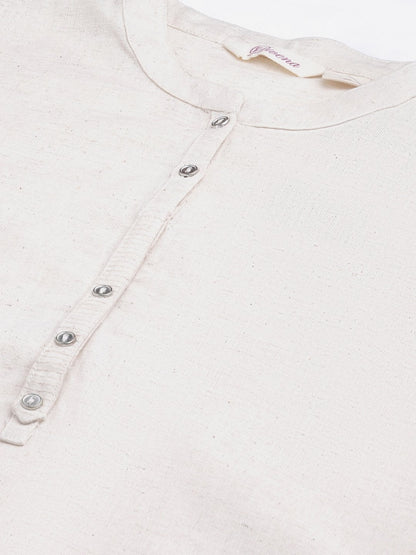 Women's Solid Beige Cotton Kurta