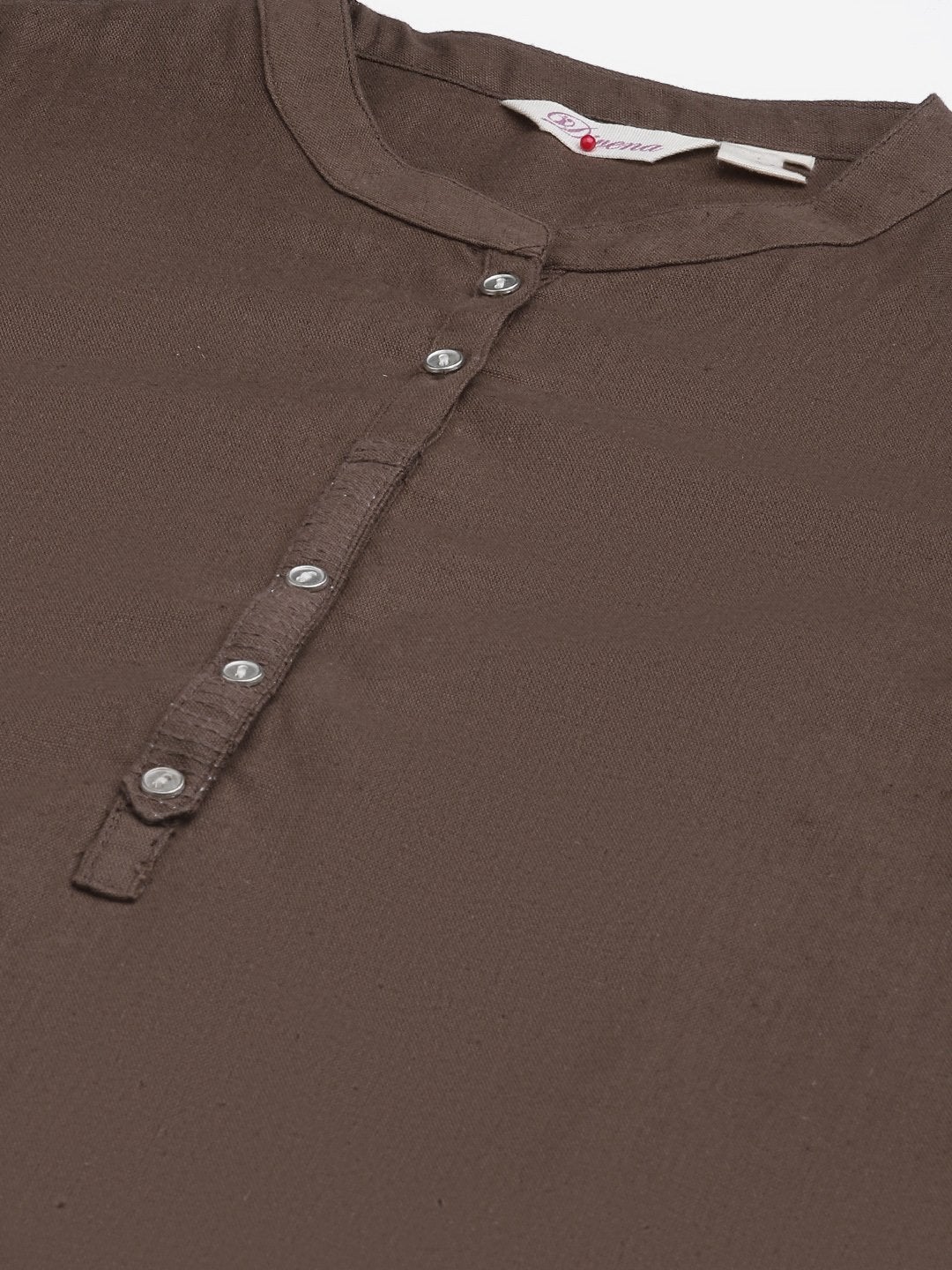Women's Brown Cotton Straight Kurti
