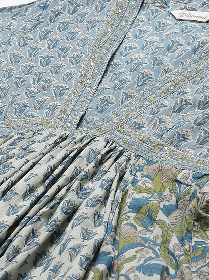 Women's Block Print Mulmul Kurta