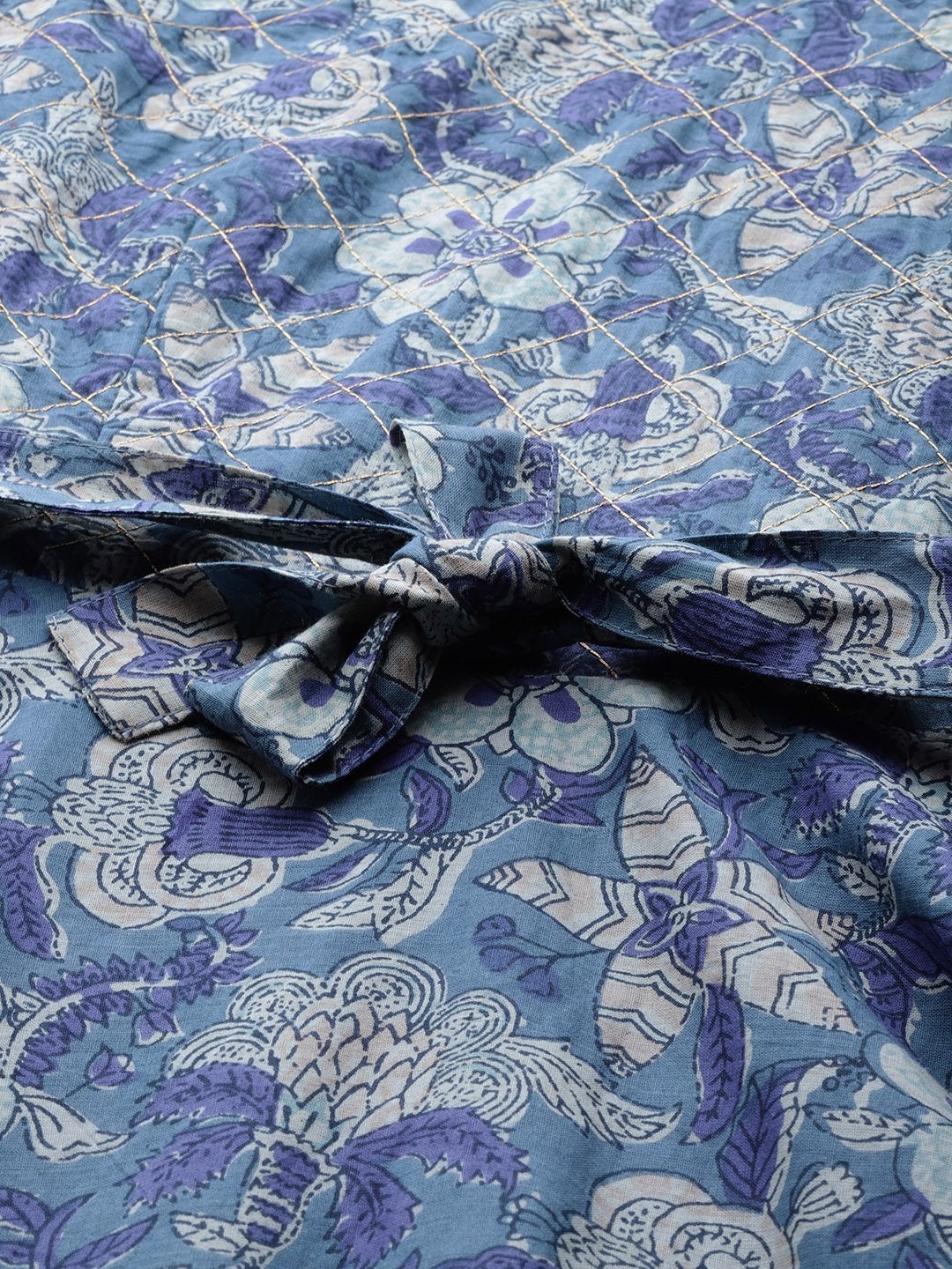 Women's Indigo Blue High Low Flared Kurta with Belt