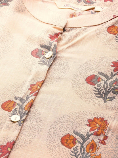 Women's A-Line Pink Rayon Kurta