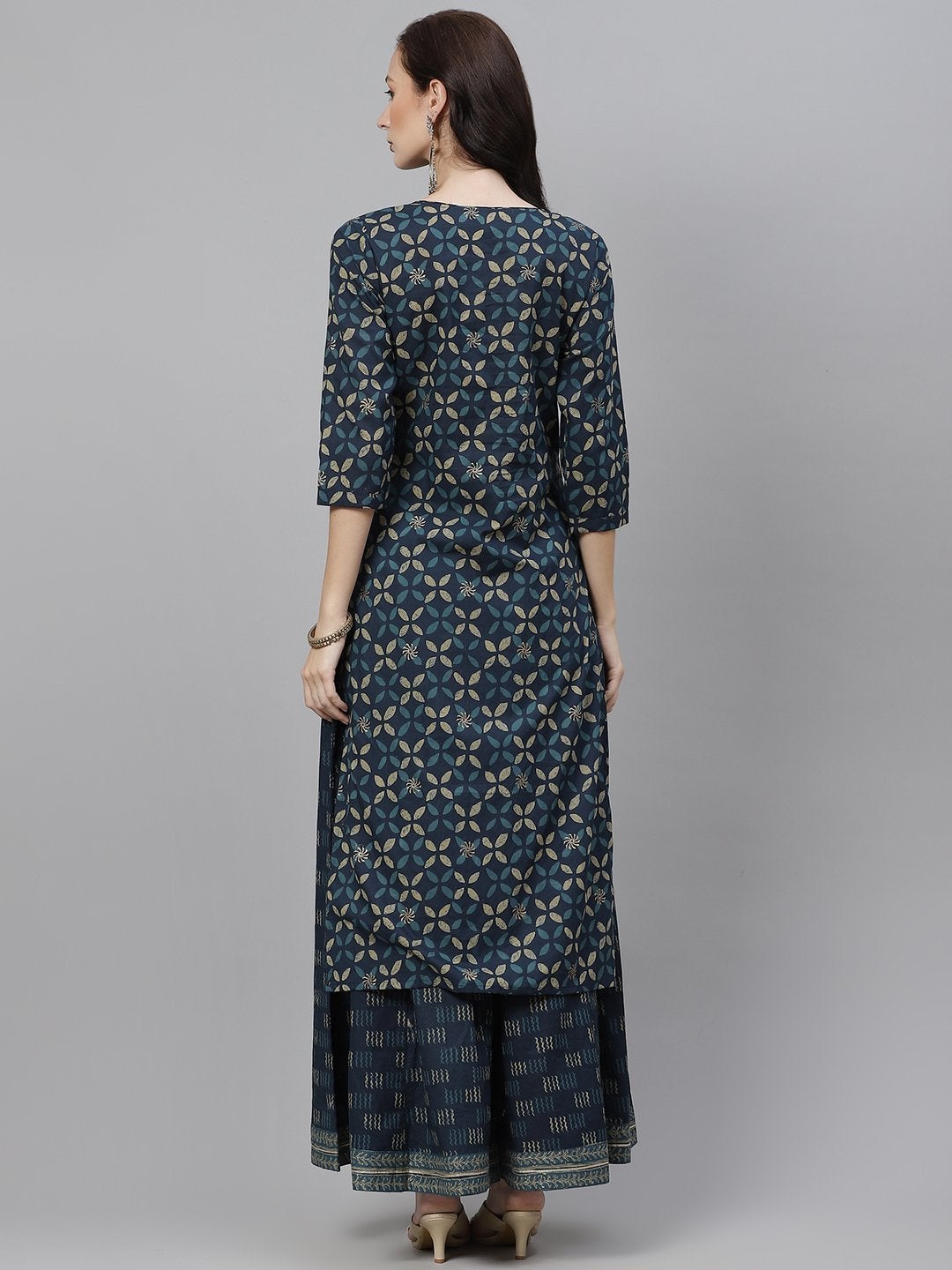 Women's Indiogo blue Kurta Set With Palazzo